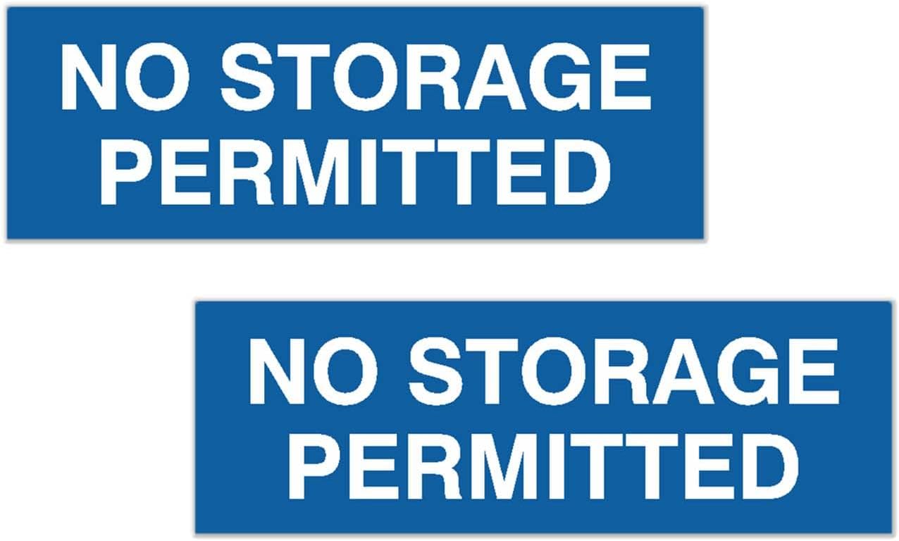 Signs ByLITA Basic No Storage Permitted Sign | Powerful Foam Tape (Blue) - Small 2 Pack