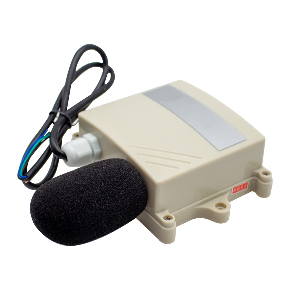 IP65 Noise Meter Sensor, Environmental Noise Online Monitoring Meter Noise Transmitter Decibel Detector Sound Level Meter 30-120DB (Output Signal 0-10V)