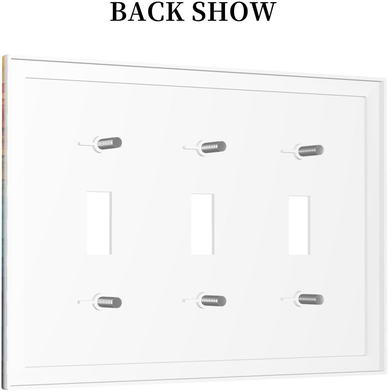 Light Switch Covers Abstract Colorful Modern Luxury Rainbow 3 Gang Wall Plates Triple Toggle Outlet Cover Decorative Switchplates Electrical Panel Cover for Kitchen Living Room 4.8 X 6.7 IN