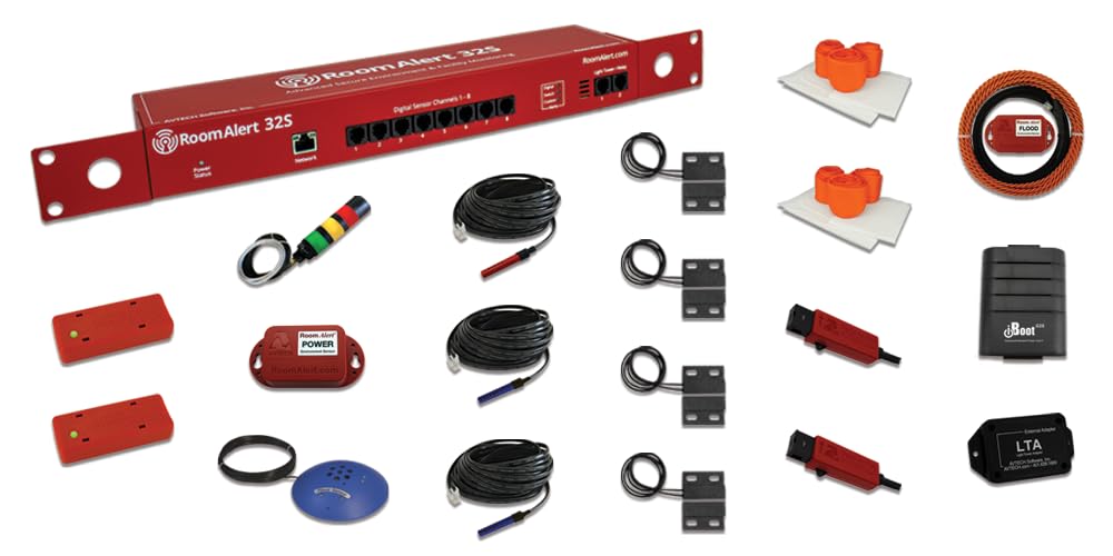 Room Alert 32S Proactive Secure Environment Monitor - Responder Bundle (Monitor Plus 18 Additional Sensors and Accessories)
