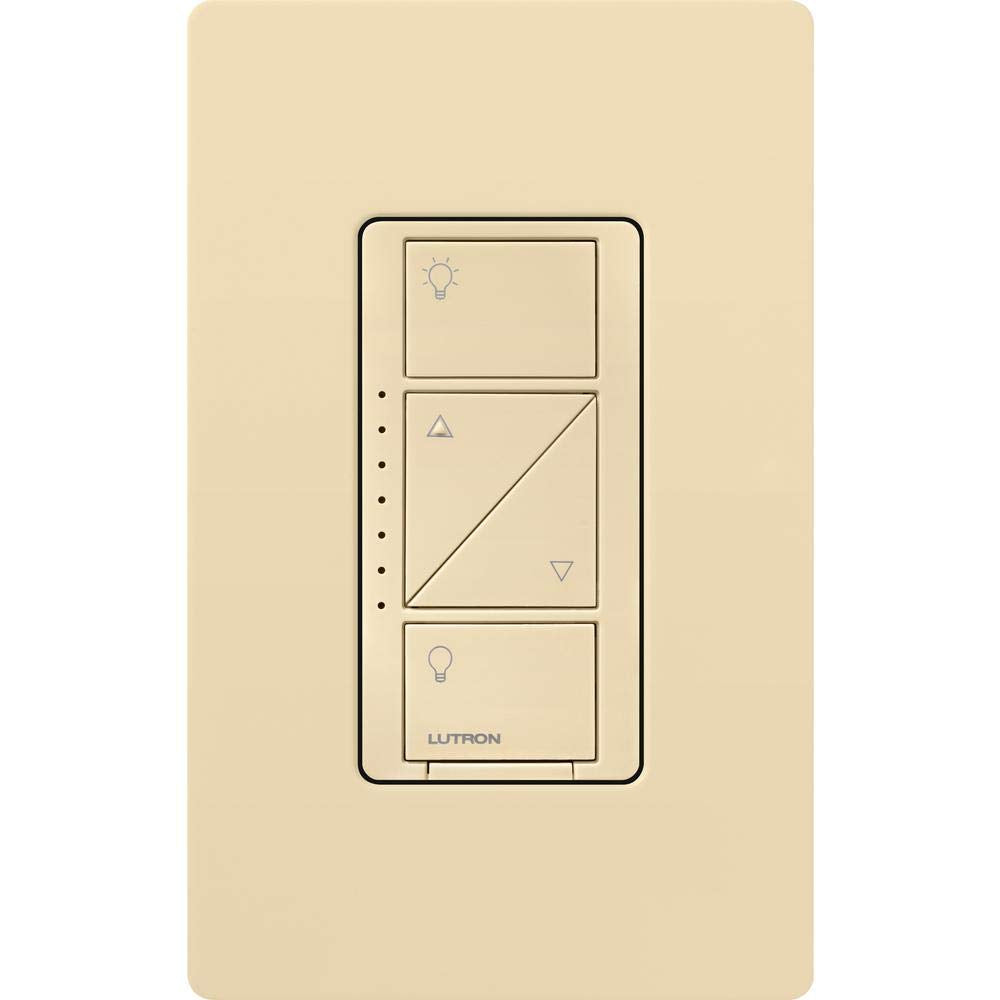 Lutron Caseta Original Smart Dimmer Switch (Lutron Smart Hub Required), for LED Lights, 150 Watt, Single-Pole/3-Way, No Neutral Required, PD-6WCL-IV, Ivory