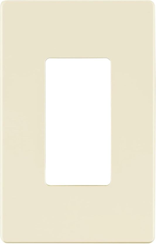 LIDER Matte Finish Decorator Switch Cover, Screwless Wall Plate, Mid-Size 1-Gang 4.88" x 3.11", Unbreakable Polycarbonate Thermoplastic, UL Listed, LSWP-31M-LA, Light Almond
