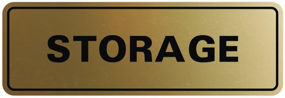 Standard STORAGE Door/Wall Sign - Brushed Gold - Large (1 Pack)
