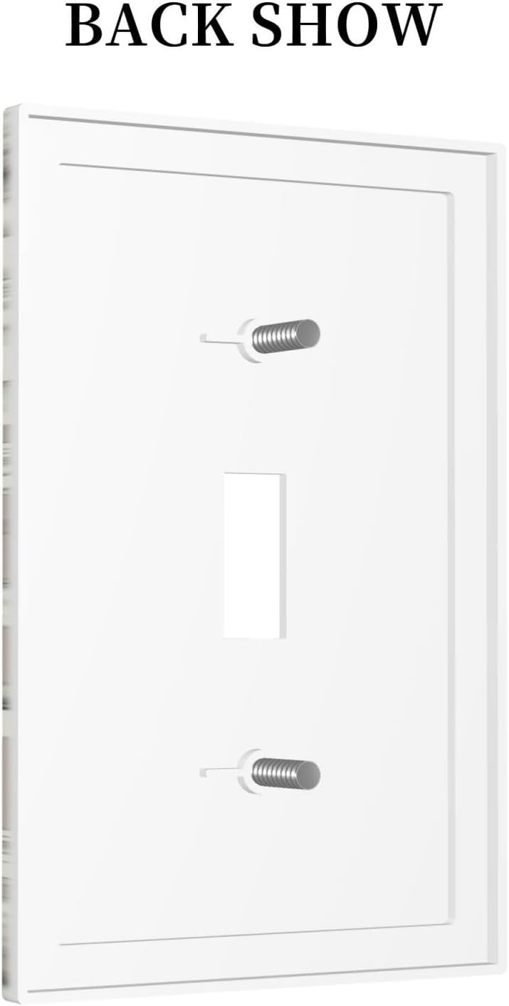 White Poppies Floral Modern Grey Peonies Flowers Decorative Light Switch Cover 1 Gang Single Toggle Decorator Outlet Wall Plate Device Electrical Faceplate Switchplates for Bedroom Bathroom
