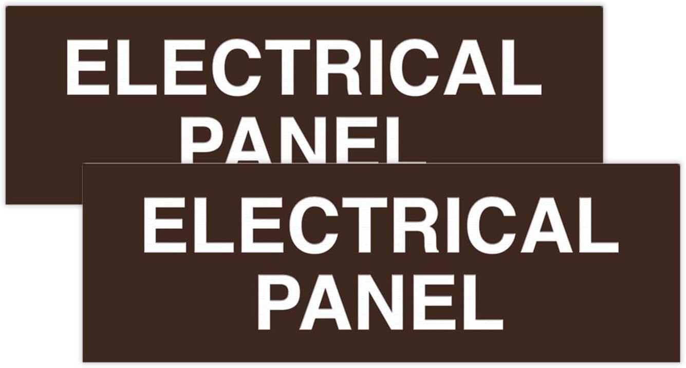 All Quality Basic Electrical Panel Sign - Fire Regulation Safety Compliance Sign - Dark Brown - Small (2 Pack)
