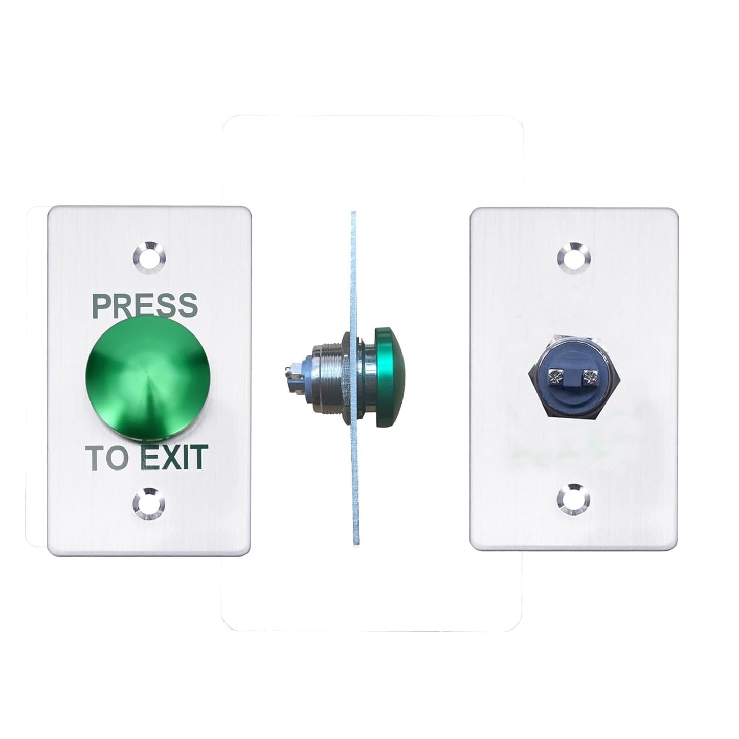 Push to Exit Button，12V DC Push to Exit Switch with LED Light, IP67 Waterproof,NC/NO/COM Outputs, Surface Mount Request-to-Exit Device for Access Control Systems (86X50-C)