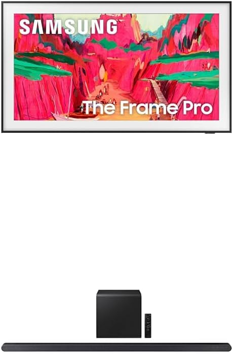 Samsung 85-Inch Class The Frame Pro LS03FW 4K Neo QLED Mini LED Smart TV (2025 Model) + SAMSUNG S800D 3.1.2ch Soundbar w/Wireless Dolby Atmos Audio, Ultra Slim Design, HW-S800D/ZA