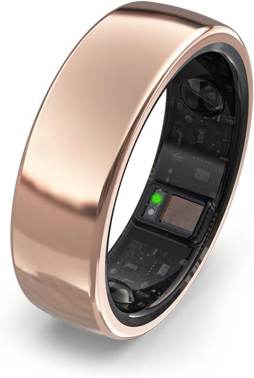 aaboRing Smart Ring, Men, Women, Track Heart Rate, Fitness, Activity, Sleep Stress Monitoring, Step Count, Up to 7 Days of Battery Life, Titanium, No App Subscription, Rose Gold 9