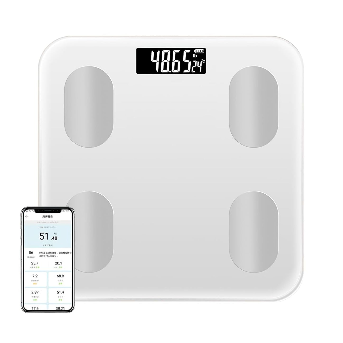 Scale for Body Weight and Fat Percentage,Digital Accurate Bathroom Smart Scale with Large Display,Eligible 13 Body Composition Analyzer Sync App