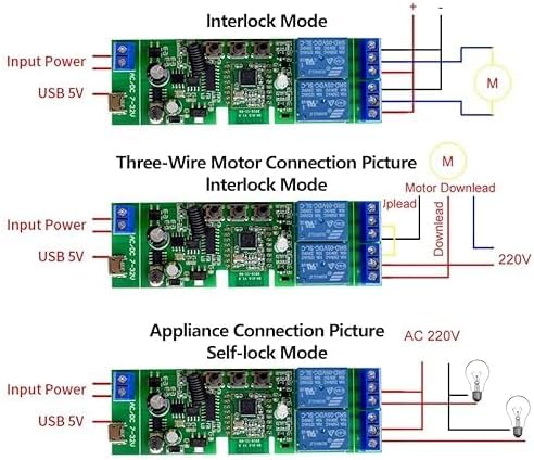 Tuya 2CH Smart Life WiFi Momentary Inching Relay Self-Locking Switch Module,DC/AC 7-32V WiFi RF Bluetooth Relay, Compatible with Alexa Goolge Home