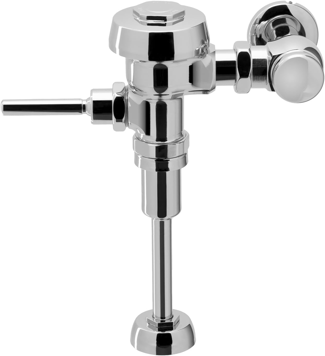 Sloan Royal 186 Exposed Manual Urinal Flushometer, 0.5 GPF Flush Valve - Single Flush Non-Hold-Open Handle, Fixture Connection Top Spud, Polished Chrome Finish, 3912697
