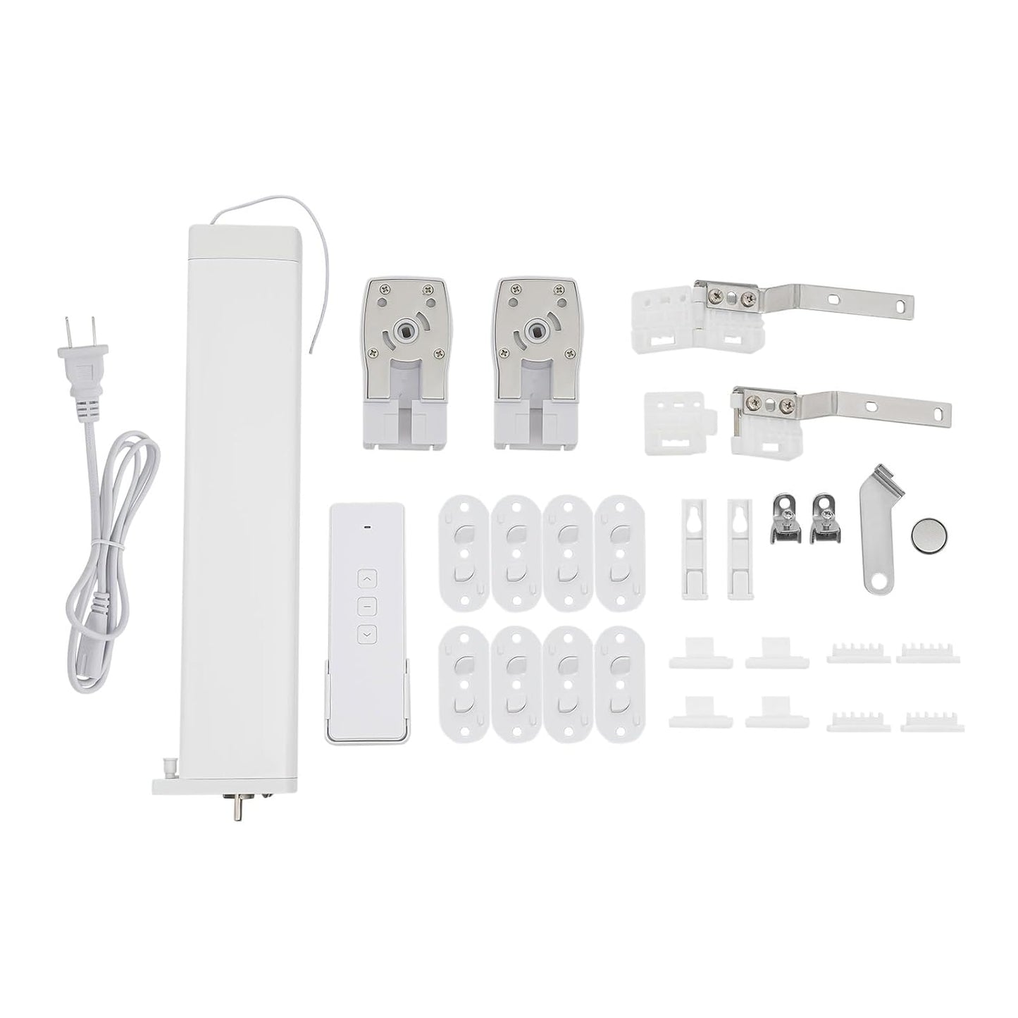 Smart Curtain Motor with Remote, Compatible with Alexa & Google Home App Control, 18W Electric Curtain Rail Track for Smart Home, 90-240V Power (3.28ft Cord) (White)