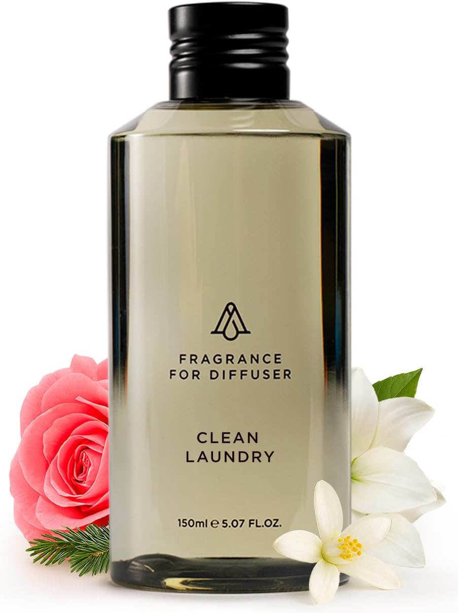 AromaPlan Scents, Clean Smelling Essential Oils, Clean Laundry Inspired by D. (5 Fl Oz /148ml)-Fresh Scent Essential Oil for Diffuser, USA Fragrance, Bigger Bottle, Bolder Aroma & Longer Lasting