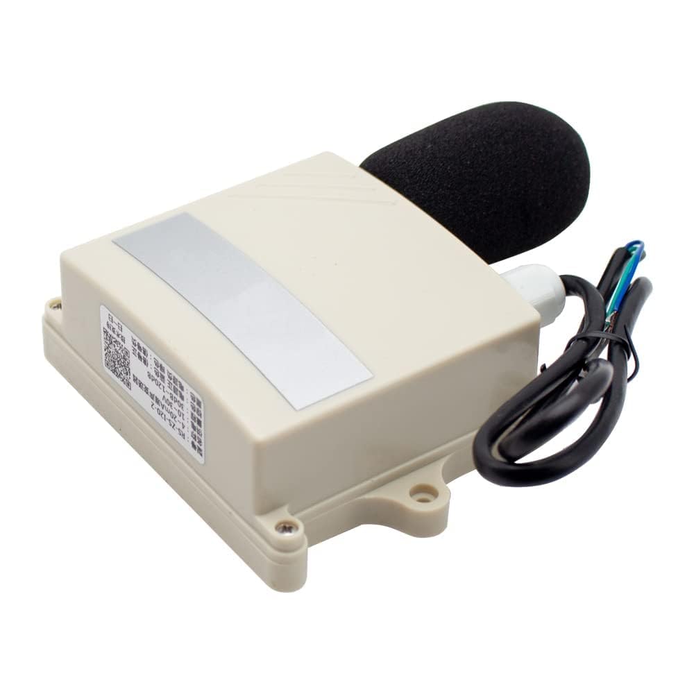 IP65 Noise Meter Sensor, Environmental Noise Online Monitoring Meter Noise Transmitter Decibel Detector Sound Level Meter 30-120DB (Output Signal 4-20mA)