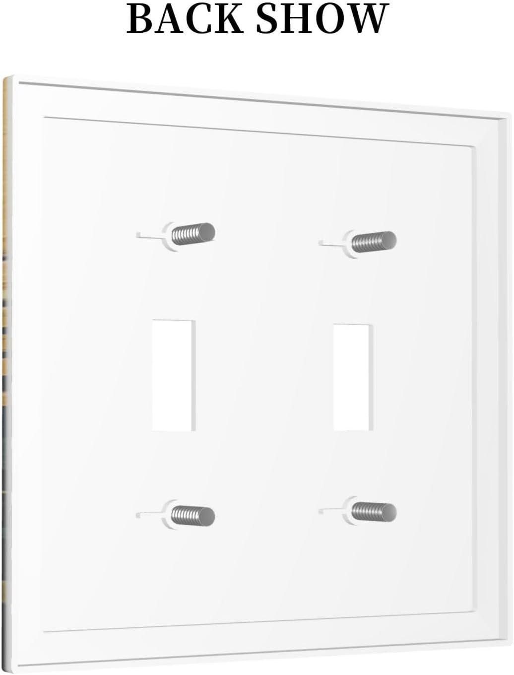 Abstract Minimalist Floral Botanical Boho Flower 2 Gang Double Toggle Light Switch Cover Decorative Switchplate Electrical Wall Plates Faceplate for Bathroom Bedroom Decor 4.9 X 5 IN