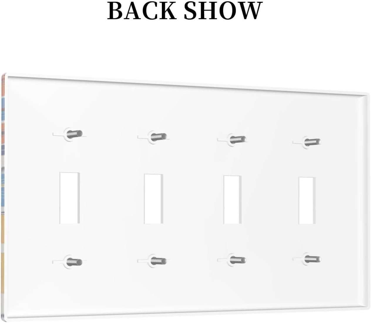Nature Flowers Botany Plant Art Floral Light Switch Covers Quad Toggle 4 Gang Wall Plate Decorative Switch Plates Electrical Faceplate for Bedroom Bathroom Decor