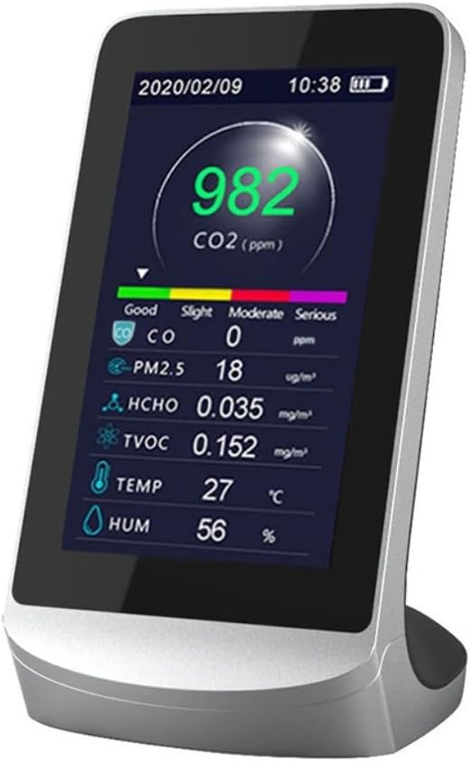 FABULETTA DM72B Air Quality Detector Meter with 8-in-1 Sensors for PM2.5 CO HCHO TVOC Temperature Humidity Real-Time Industrial Monitoring with Data Storage
