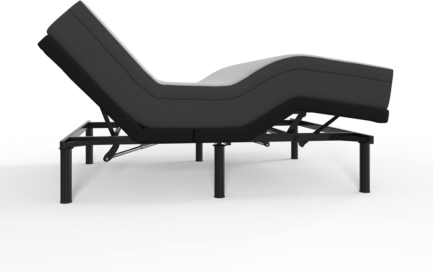 Blissful Nights e4 Split King Adjustable Bed Base Frame with 10" Medium Firm Gel Infused Memory Foam Mattress