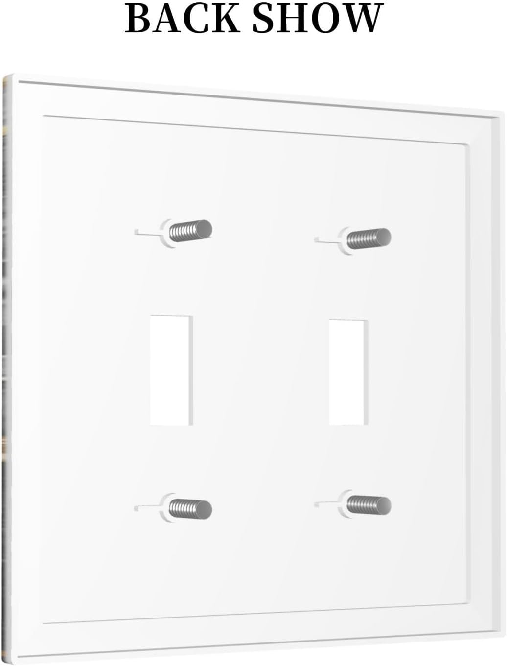 Decorative Light Switch Plate Covers Modern Abstract Black Gold Marble 2 Gang Light Switch Cover Plate Double Toggle Wall Plate Outlet Covers for Bathroom Decor （2 Pack）