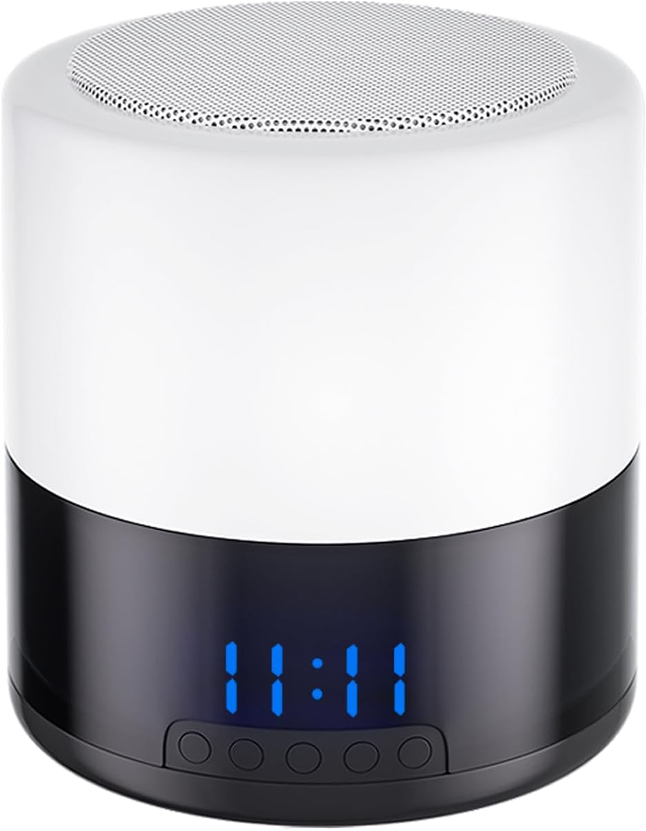 1080P Security Cameras for Home, Clock Camera,Pet Dog Camera with Night Light and Bluetooth Speaker, AI Motion Detection