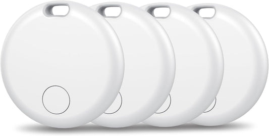 Air Tracker Tags-4 Pack: Smart Bluetooth Tracker, Item Finder Works with Apple Find My (iOS Only) App, Trakcer Tag Locator for Keys, Luggage, Satchel, weTag mini. (Not for Android Devices)