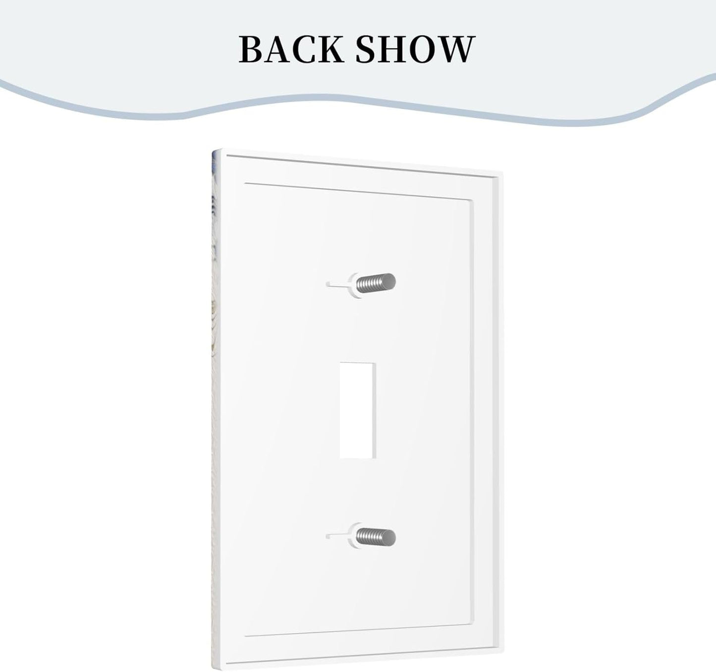 Decorative Light Switch Cover Plate Rustic Blue White Flowers Floral Penoy 1 Gang Wall Plate Oversized Single Toggle Wall Cover Plate Jumbo Electrical Switchplate Face Plate