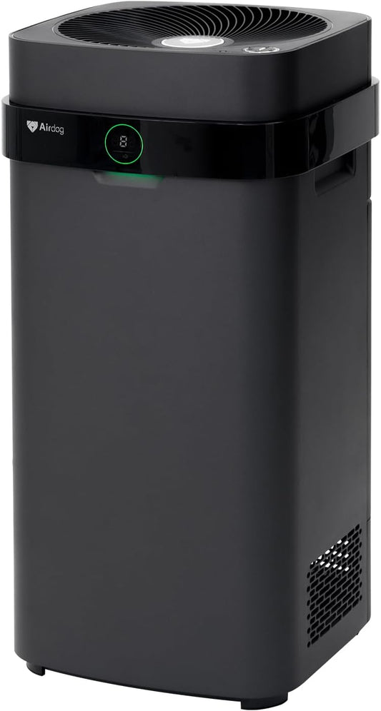 Airdog X5+ Air Purifier for Large Rooms up to 1600 Ft², Smart App Control, Built-In Air Quality Monitor, Washable Filter, TPA Technology 20X More Effective Than HEPA,Black