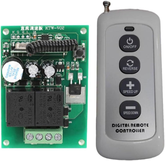 DC 12V 24V Motor Speed Control Kit Wireless Digital Remote Controller Speed Regulator Board Electric Dining Table Rotary Speed Regulator Motor