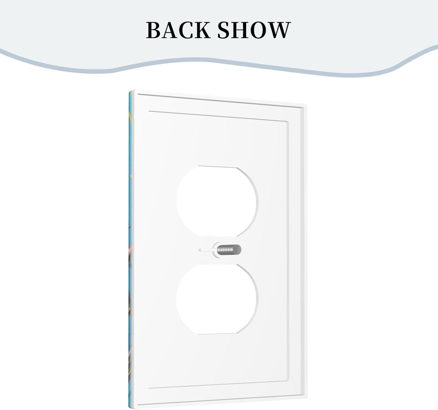 Decorative Outlet Covers Colorful Paint Splatters Blue Wood Plank 1 Gang Duplex Light Switch Cover Plate Wall Plates for Electrical Outlets Switchplate Faceplate