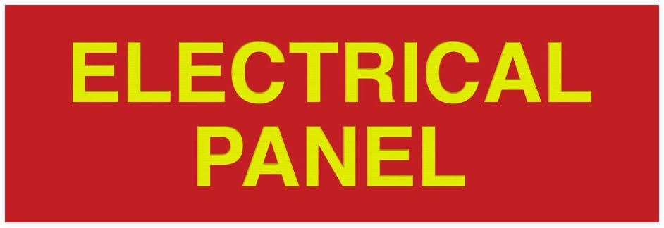 All Quality Basic Electrical Panel Sign - Fire Regulation Safety Compliance Sign - Red/Gold - Large (10 Pack)