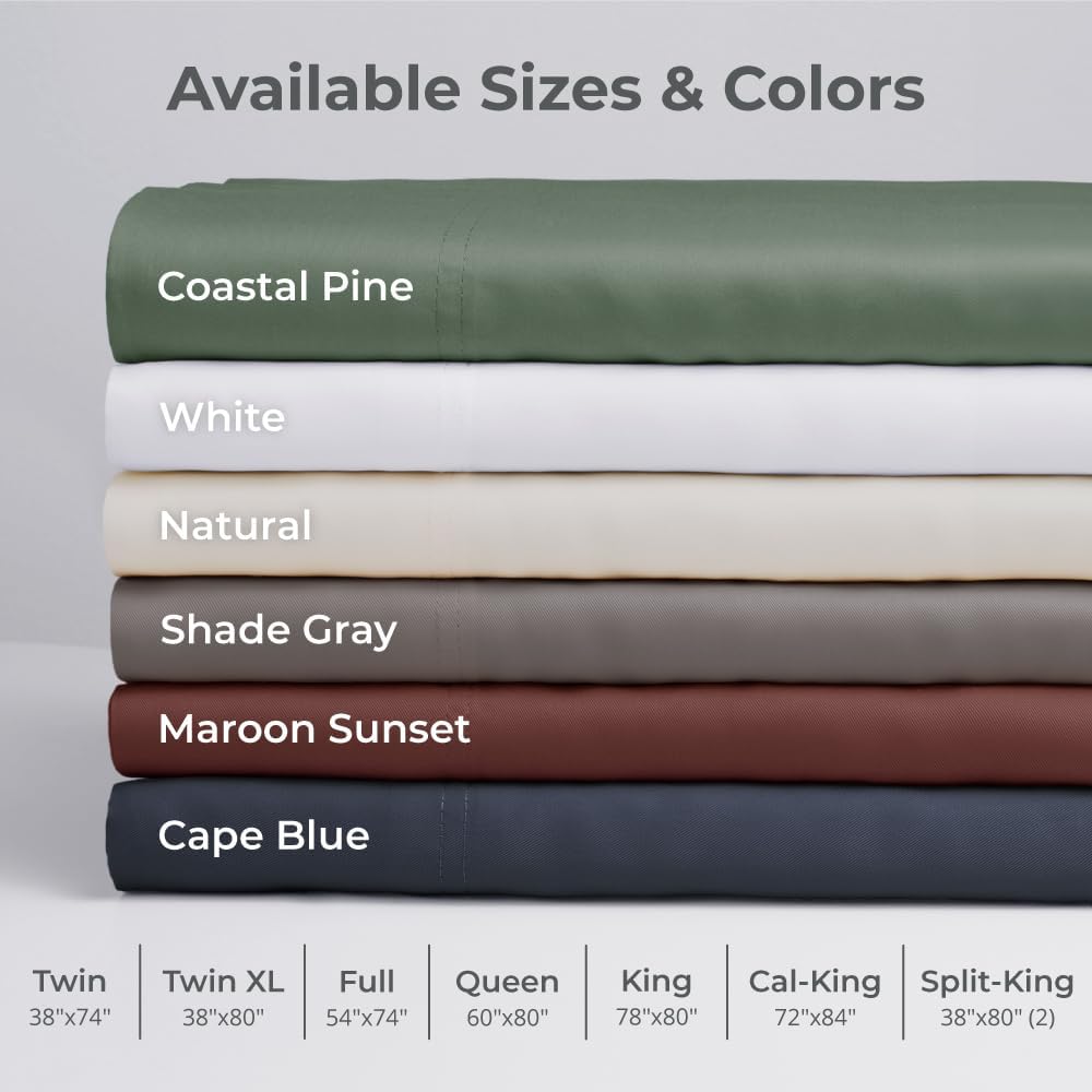 Cariloha Aloha Soft 4-Piece Sheet Set | Natural | King | Made from 100% Viscose derived from Bamboo | Introductory Sheet Line