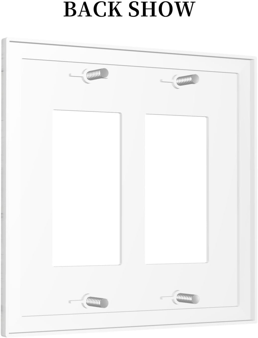Decorative Outlet Covers Marble Granite White And Grey 2 Gang Double GFCI Rocker Electrical Wall Panels Light Switch Cover Plate for Home Bedroom Decor