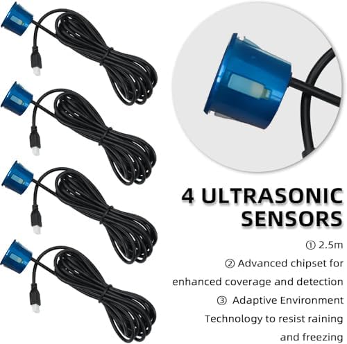 Parking Sensor Kit Backup Sensor Kit Reverse Sensor for Car 18 Color Options for Probes Adjustable Alarm Volume Professional Sensore de Reversa para Carro Safe Driving Assistant（Blue）
