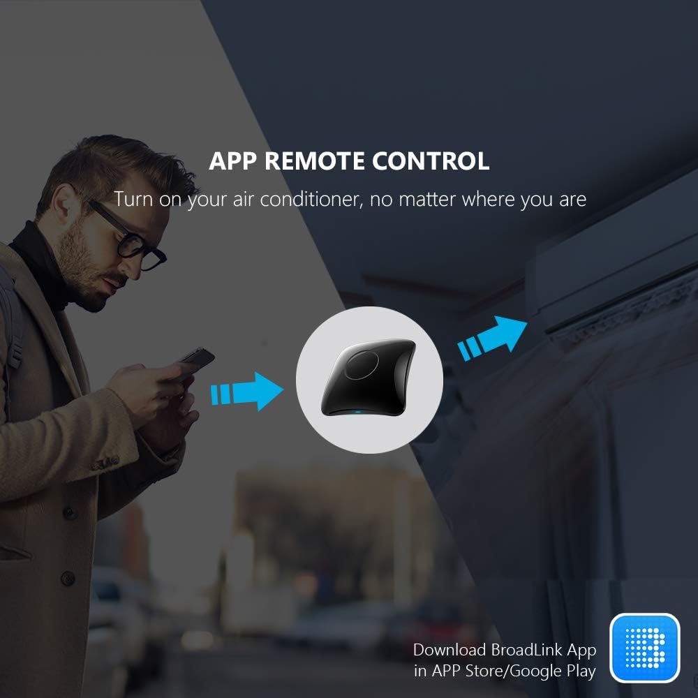 BroadLink RM4 pro IR and RF Universal Remote, All in One Hub Code Learning Wi-Fi Remote Control for TV Air Conditioner STB Audio, Curtain Motor, Works with Alexa, Google Home, IFTTT