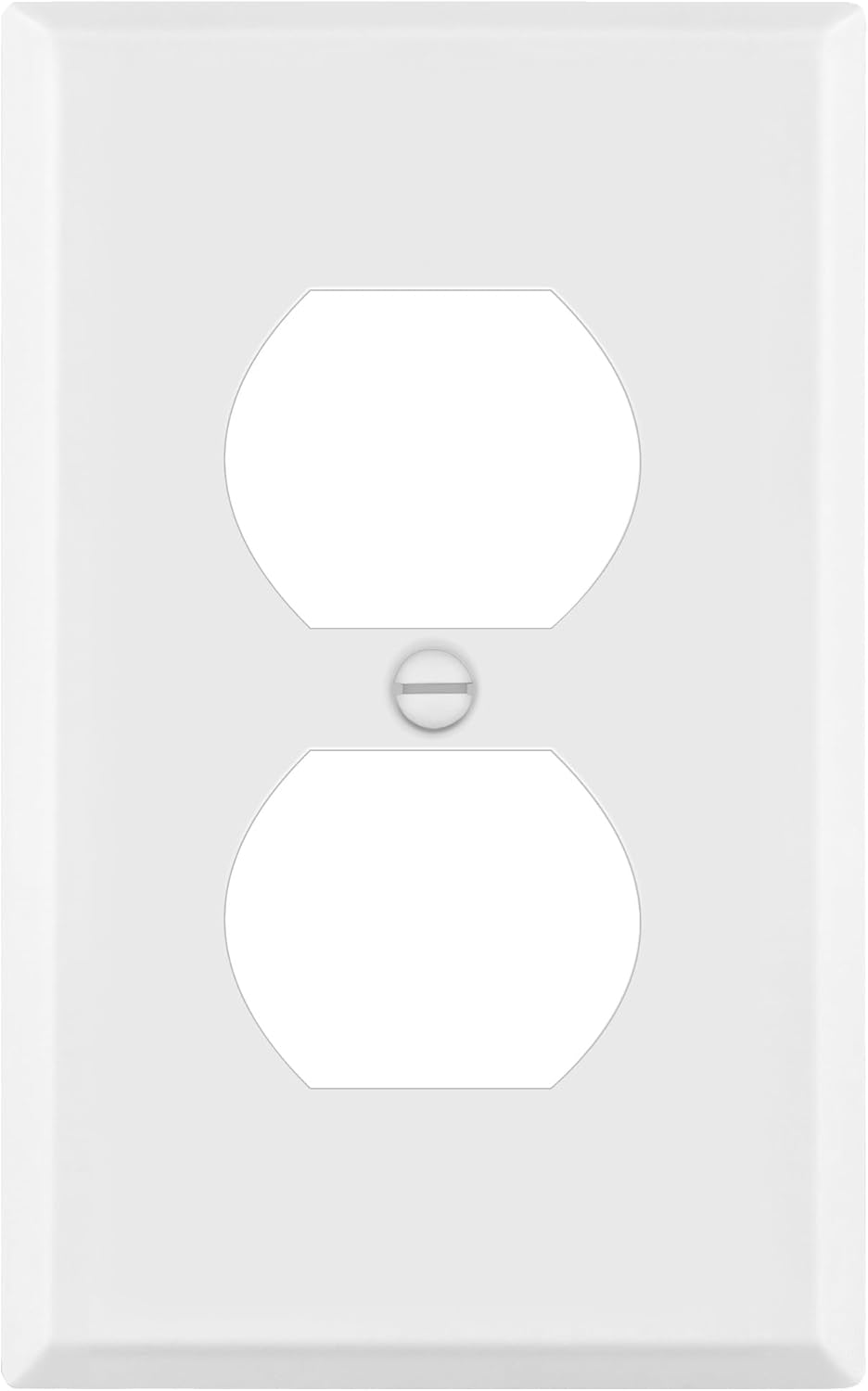 ENERLITES Duplex Receptacle Metal Wall Plate, Outlet Cover, Corrosion Resistant, Standard Size 1-Gang 4.50" x 2.76", Powder Coated Stamped Steel, 7721-WM, White Matte