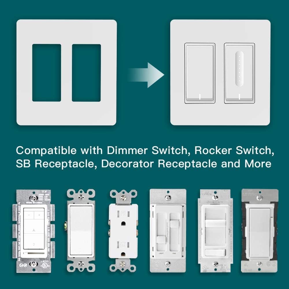 TREATLIFE Screwless Decorator Wall Plates, Standard Size 3-Gang Light Switch Plate, Outlet Covers White, 1 Pack 3-Gang Wall Plates Light Switch Cover