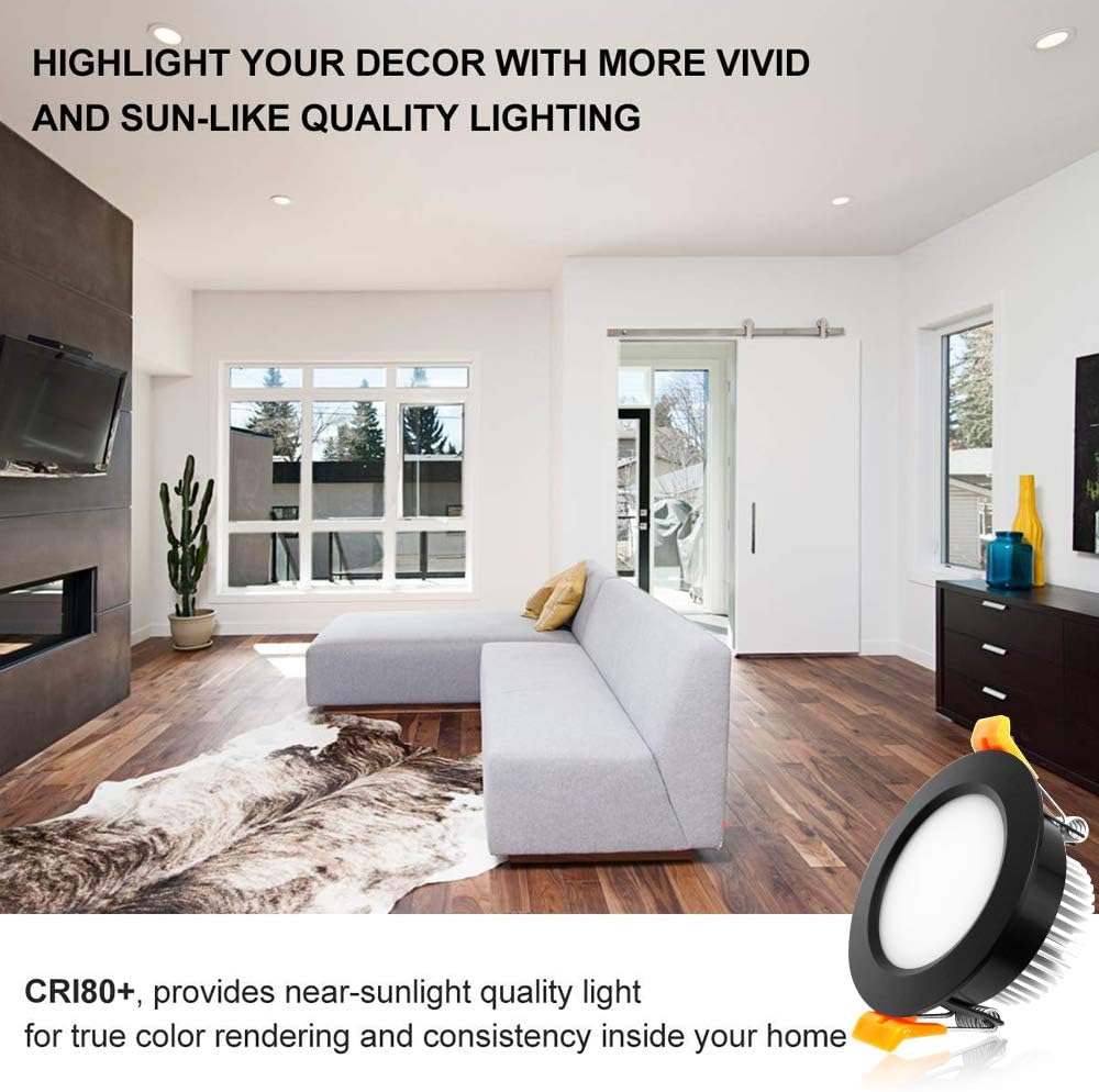 YGS-Tech 2 Inch LED Recessed Lighting, Dimmable Downlight 3W(35W Halogen Equivalent), CRI80, 4000K Natural White Ceiling Light with LED Driver(4 Pack)