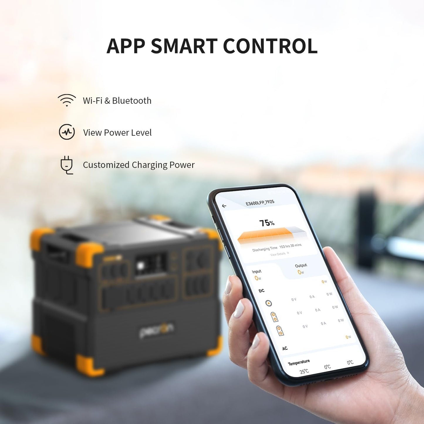 pecron Portable Power Station 3072Wh E3600LFP with Trolley, 5x3600W AC Outlets Power Station, LiFePO4 Battery Backup Expanded to 15.36KWh, Solar Generator for Home Use, RV, Camping, CPAP, Emergency