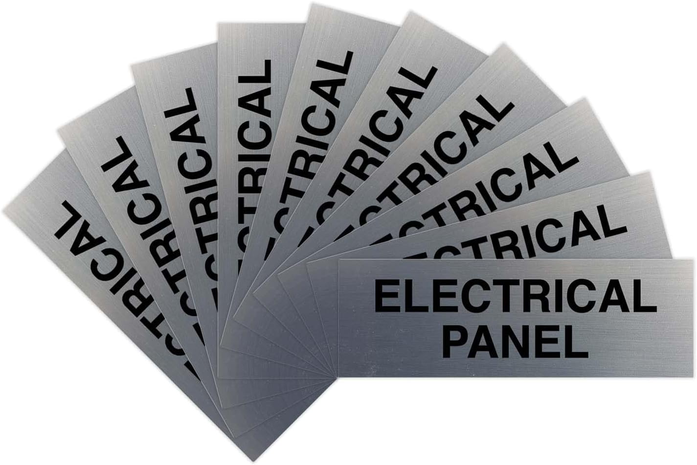 All Quality Basic Electrical Panel Sign - Fire Regulation Safety Compliance Sign - Silver - Large (10 Pack)