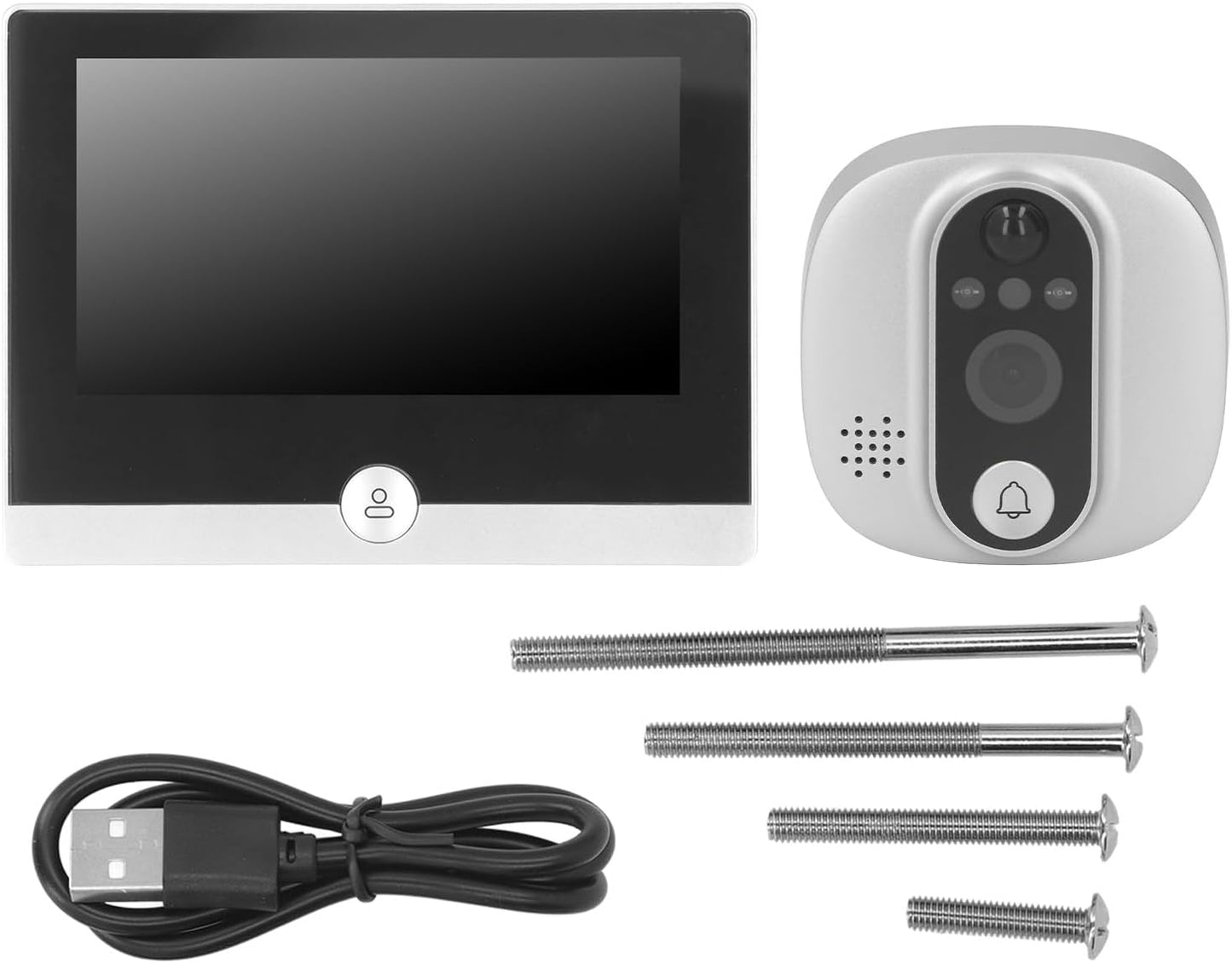 WALFRONT WiFi Door Viewer Smart Peephole Camera Motion Detection 1080P 4.3 Inch Color LCD Two Way Intercom Night Wide Angle 128G Card Supported