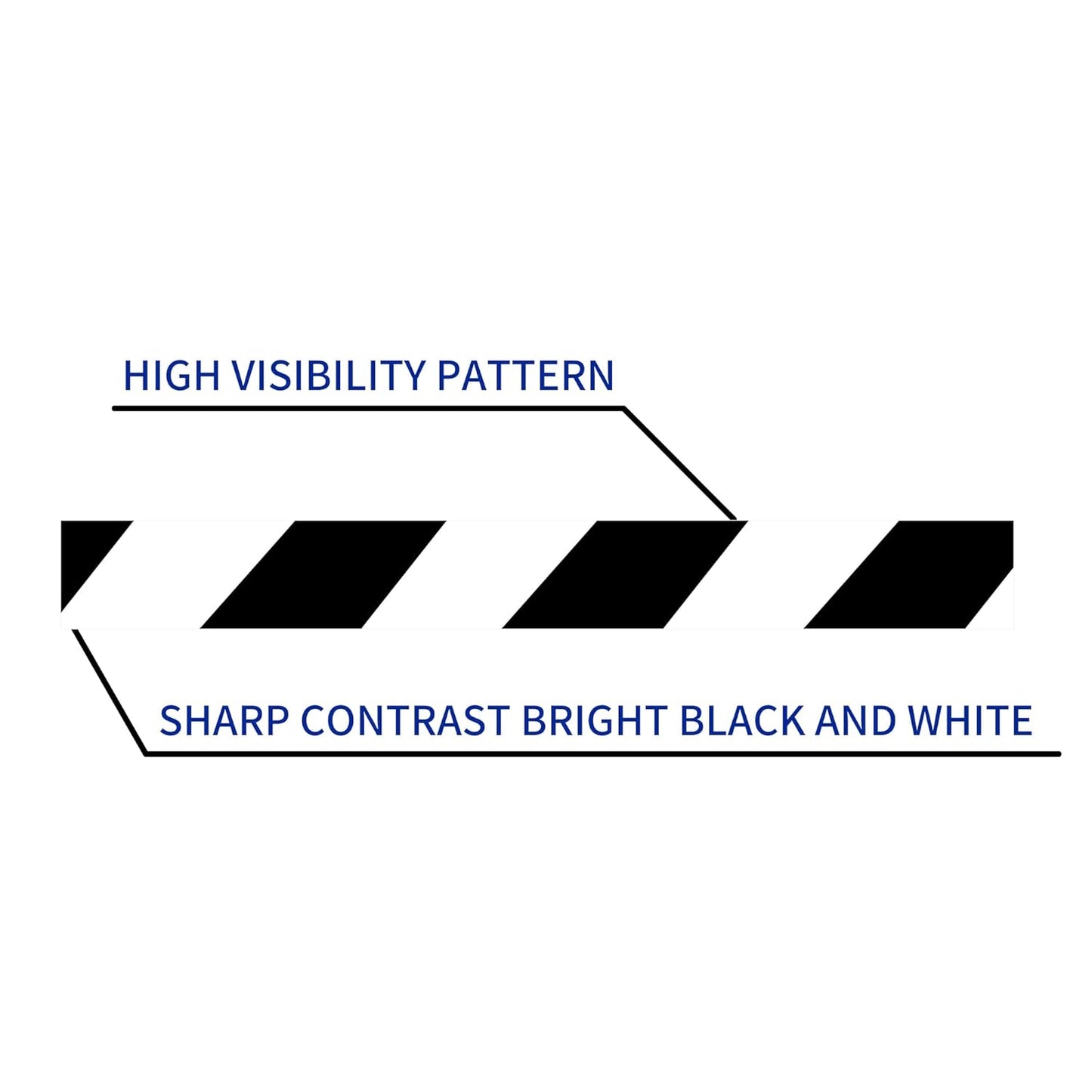 TAPEBEAR Hazard Caution Tape, 2inch x 150 Feet(50yds) Self Adhesive Warning Tape for Steps, High Visibility White Black Tape for Halloween Outdoor Construction Warning, Danger Zone, 16rolls