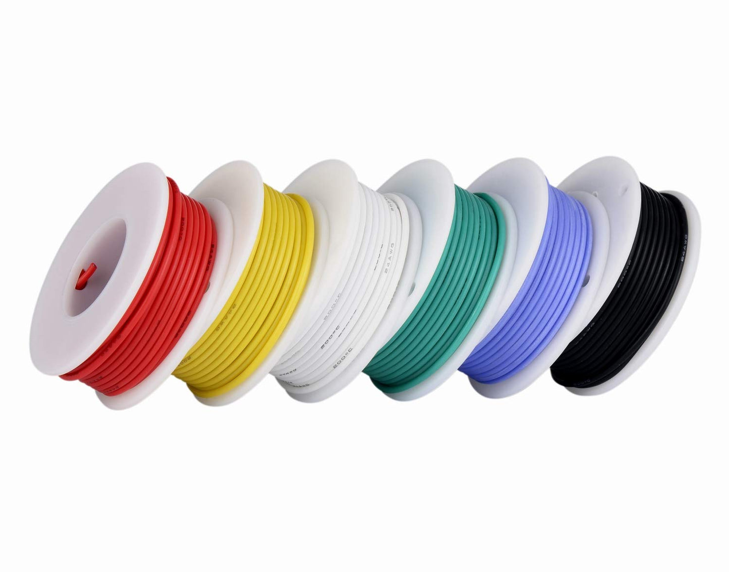 TUOFENG 26awg Wire Flexible Silicone Wire,26 Gauge Tinned Copper Wires Silicone Rubber Insulated (6 Different Colored 33ft / 10m Each)(OD: 1.5 mm) Hook up Wires