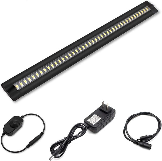 inShareplus 13inch LED Under Cabinet Lighting, Dimmable Light, Warm White 3500K, CRI90+, 450Lumens, DC 12V Ultra Thin Under Counter Kitchen Lights for Kitchen, Shelf, Cupboard, Black, 1 Pack
