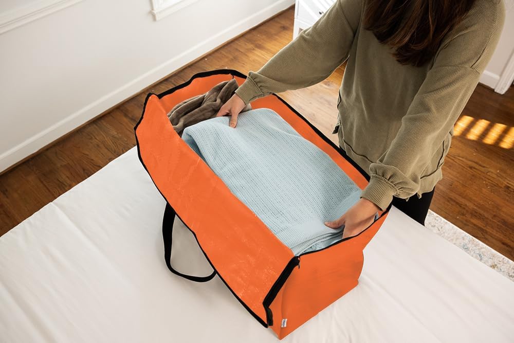ClearSpace Heavy Duty Moving Bags or Storage Bags – Storage Bins with Lids, Large Moving Boxes with Backpack Straps & Zippers,– Packing Box & Moving Supplies for College Dorm, 8 Pack