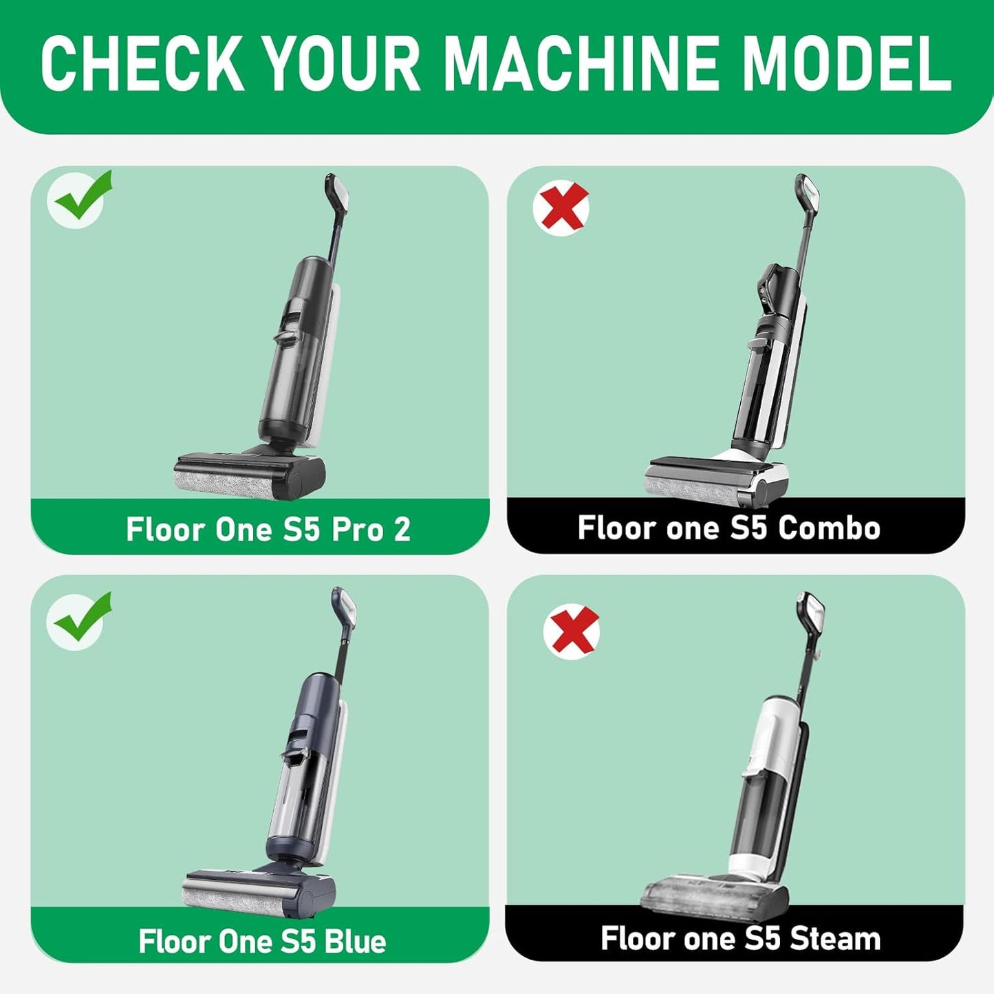 Floor ONE S5 Pro Replacement Roller Brush and Filter Kit for Tineco Floor ONE S5 Blue,Floor One S5 Pro 2 Cordless Wet Dry Vacuum Replacement Parts,3 Roller Brush,3 Filters,1 Cleaner Brushes