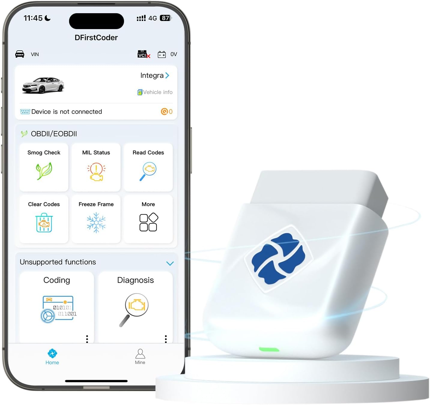 DFirst 201FD All System Diagnostic Tool Oil Reset One-Click ECU Coding Disable Auto Start Stop OBD2 Tool (iOS/Android,Lifetime Free Update)