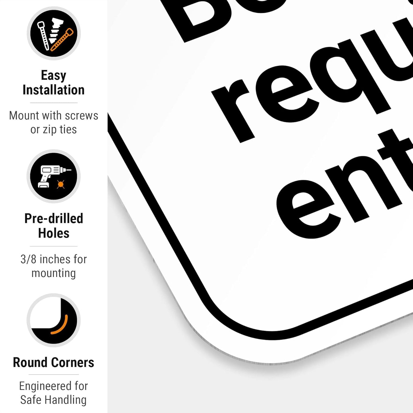 Safety Instructions Body Harness Required For Entry Sign, 18x24 Inches, 55 mil thick HDPS (high density polystyrene), Made in USA by Sigo Signs