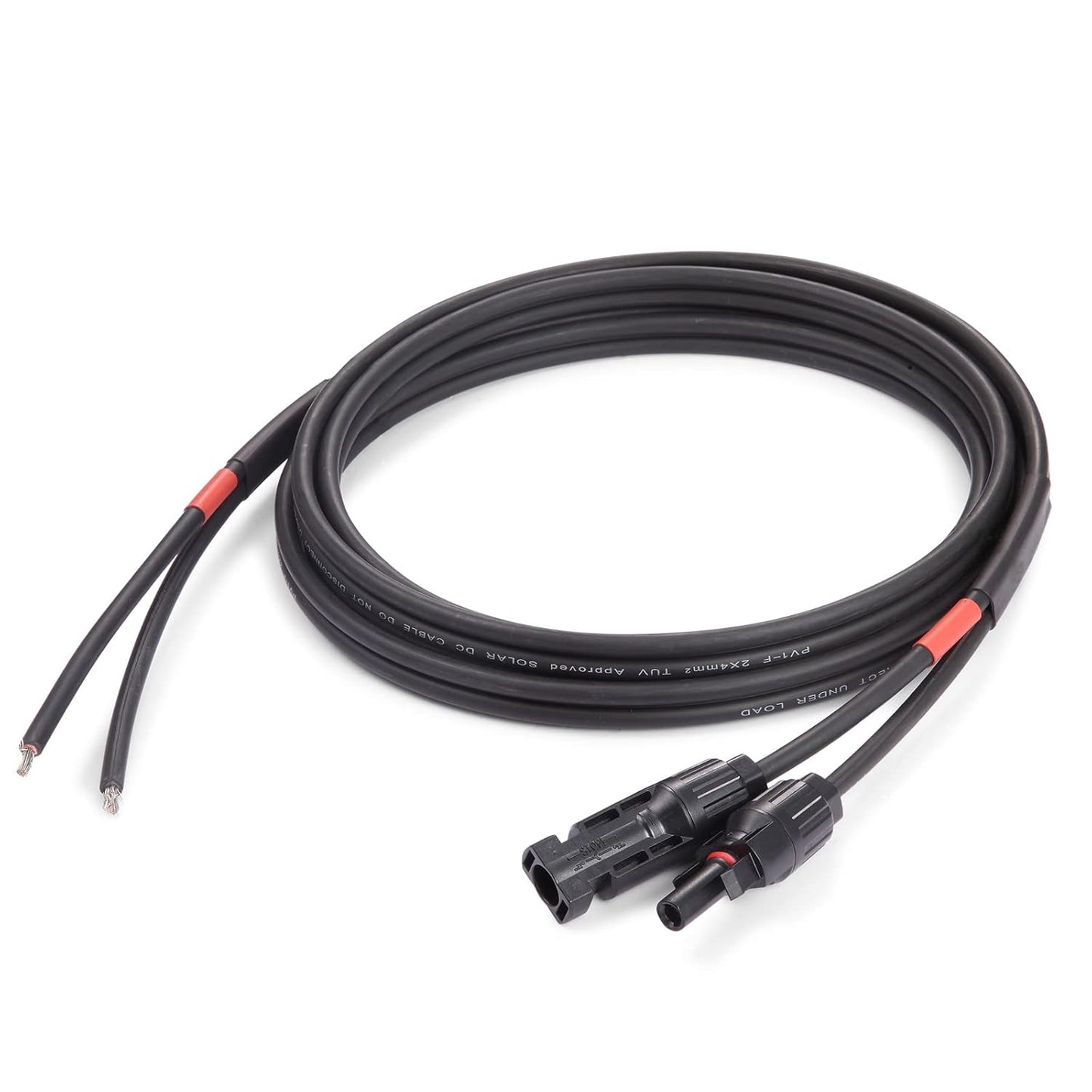 Solar Cable 10 Feet 2x12 AWG Twin Wire Solar Extension Cable, Copper Strand with Female and Male Connectors on Single end, Solar Panel Cable Wire & Adaptor for Home, Shop and RV Solar Panels