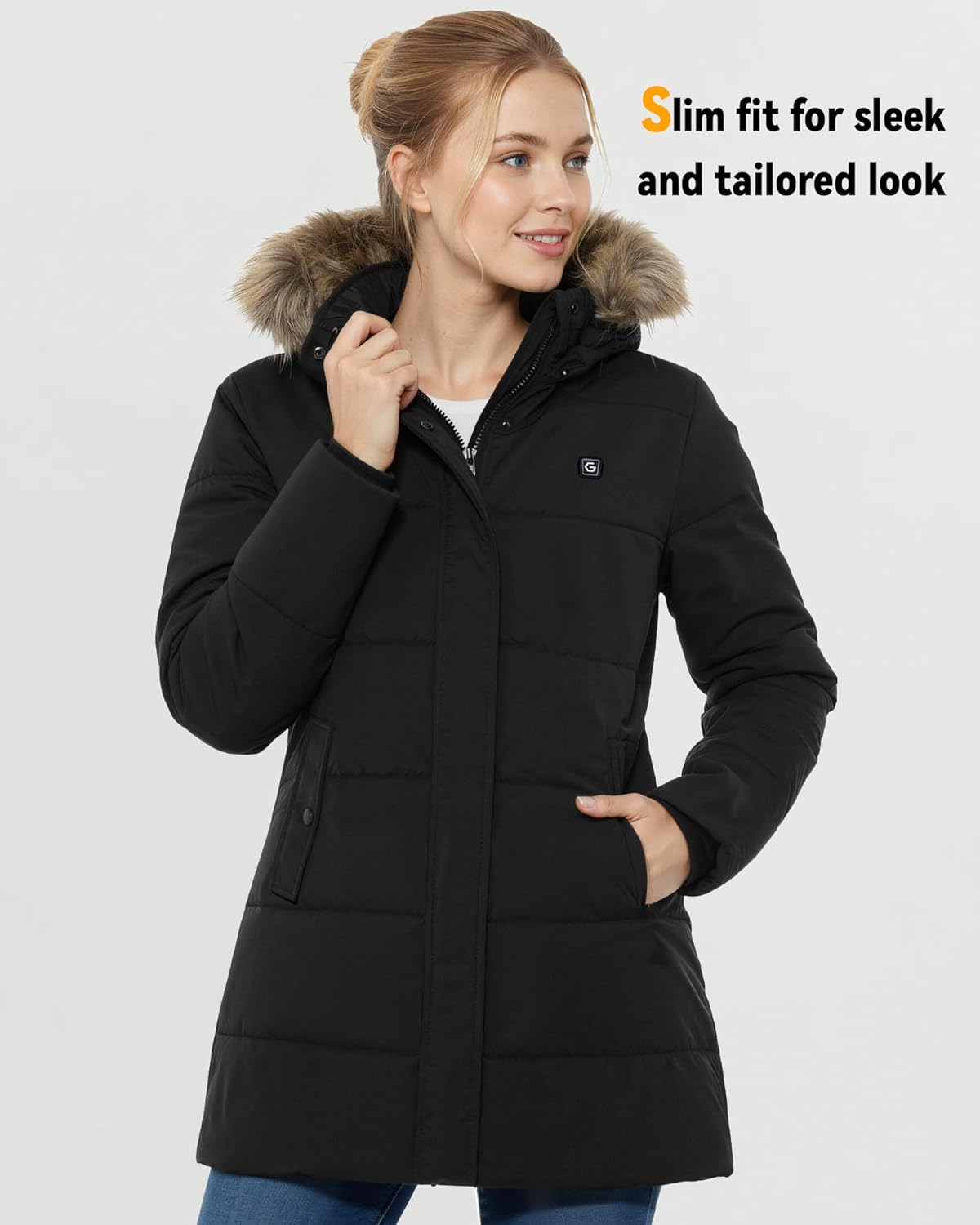 Graphene Women Heated Jacket 12V Fast Charge 18400mAh Large Capacity Warm