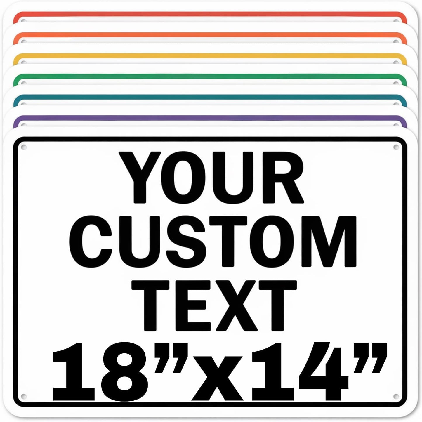 Custom Aluminum Signs – Personalized Weatherproof Metal Signs for Indoor & Outdoor Use – Multiple Sizes – Add Text/Logo – Optional Reflective & Double-Sided Printing – for Home, Business, Hazard, Garden, Door & Commercial Use (Rectangle 2, 18x14inch)